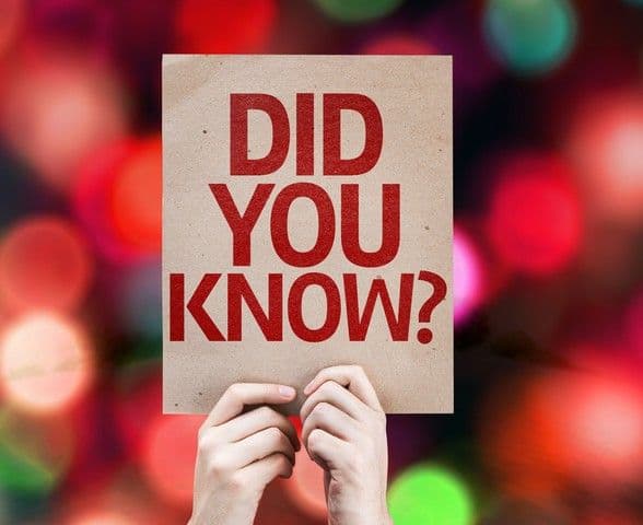 Hands hold a cardboard sign that reads "DID YOU KNOW?" in bold red letters. The background features vibrant, blurred multicolored lights, creating an engaging and curious tone.